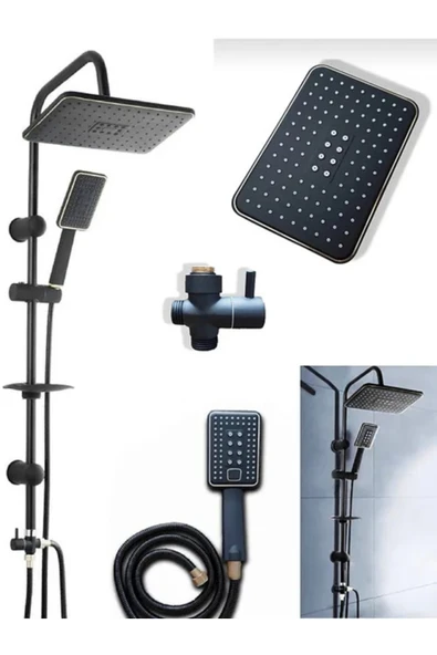 Eng Sürgü 5 Li Robot Duş Seti Siyah ürün görseli 1