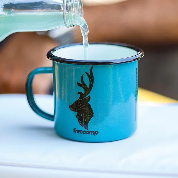 FreeCamp Campers Emaye Mug 350ml-MAVİ - Resim 5