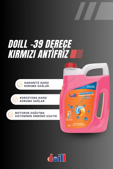-39 / -40 Derece Hazır Karışım 5 Litre Kırmızı Organik Antifriz - G12 (Üretim Yılı: 2025) - Resim 4