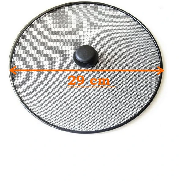 29 Cm Yağ Sıçratmaz Tel Kapak  Üstten Tutmalı Metal Kızartma Kapağı Tava Üstü Sıçrama Önleyici Kapak - Resim 8