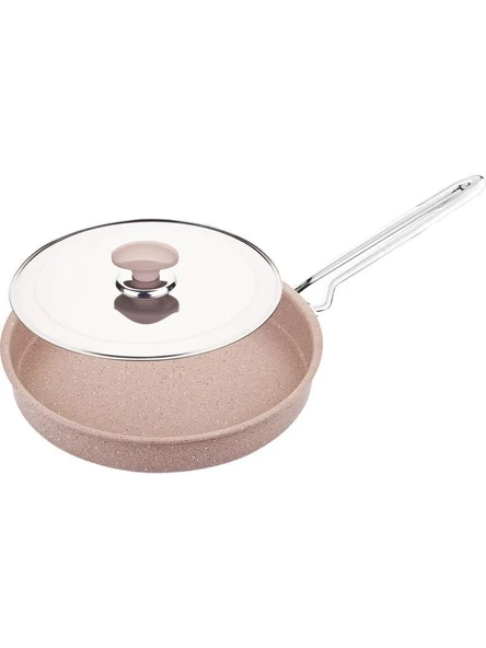 Oms 3222 Granit Hamsi Tava Metal Kapak Çelik Sap 34x5 cm Kahve ürün görseli 1