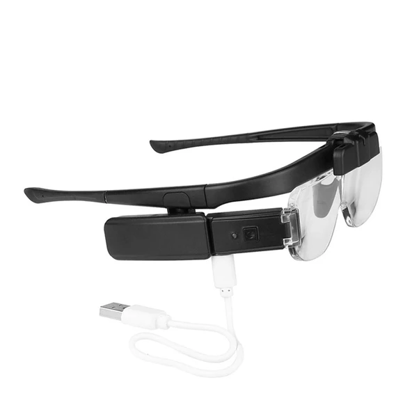 -şarjlı Gözlük Tip Büyüteç Mercek Lup Lensleriyle Taşıma Çantalı 11642dc - Resim 2