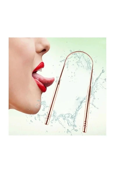 Hijyenik Dil Kazıyıcı Temizleme Dil Sıyırıcı Dil Temizleyici Bakır Hilal - Resim 3