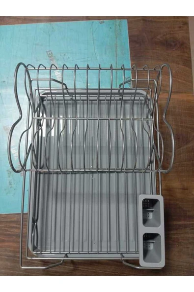 GenelTedarik BULAŞIKLIK TABAKLIK BARDAKLIK KALPLİ KROM 2KATLI SÜRGÜ HAZNELİ - Resim 3