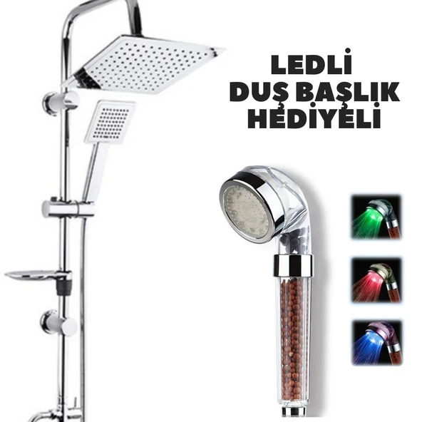 Rain Duş Robotu Tepe Duş Seti Duş Başlığı Sistemi Ledli Duş Başlık Hediyeli ürün görseli 1