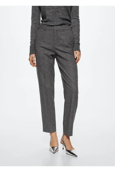MANGO Gri Kadın Pantolon 37026705 - Resim 2