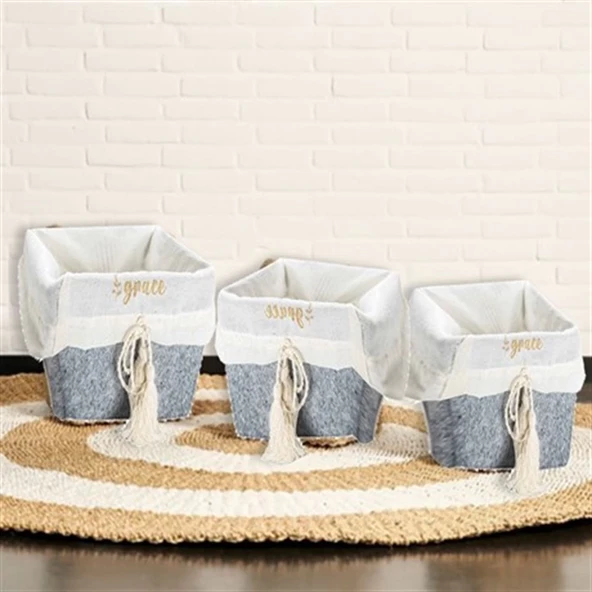 Çok Amaçlı Saklama Organizer Kutu Kare Keçe  Sepet (maxi) - 03426 - Resim 6