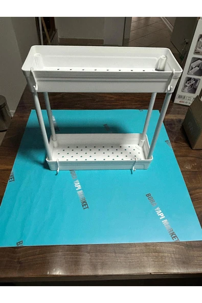 GenelTedarik ÇOK AMAÇLI RAF ORGANİZER 2 KATLI BANYO MUTFAK TAKI TOKA - Resim 3