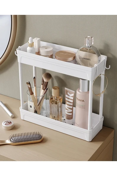 GenelTedarik ÇOK AMAÇLI RAF ORGANİZER 2 KATLI BANYO MUTFAK TAKI TOKA - Resim 2