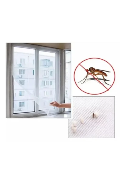 GenelTedarik Sineklik Yıkanabilir Pencere Sinekliği Cırt Bantlı Yapışkanlı 130cm X 150cm-swatter-windows ürün görseli 1