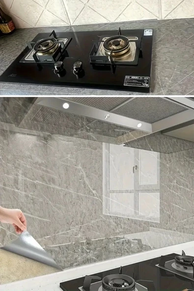 Mermer Desenli Sticker Folyo Atina Grisi 60cm*5mt T04 - Resim 7