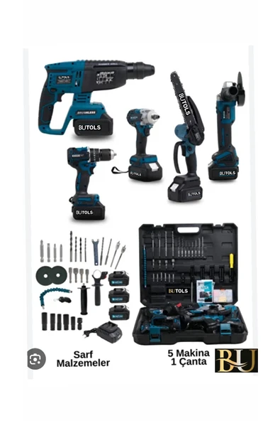 Butols 5 li matkap seti dal budama testere spral taşlama vidalama somun sıkma hilti ürün görseli 1