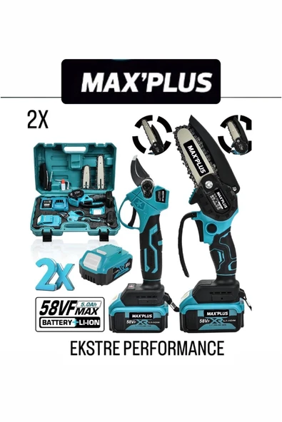 Maxplus ŞARZLI 2 Lİ BAĞ MAKASI DAL TESTERE ürün görseli 1