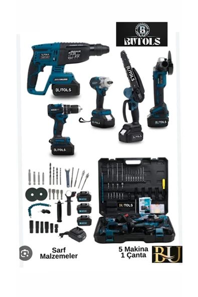 Butols 5 li matkap seti dal budama testere spral taşlama vidalama somun sıkma hilti - Resim 2