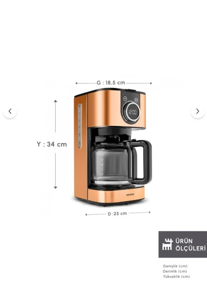 Karaca 2303 Filtre Kahve Makinesi Bronze - Resim 2