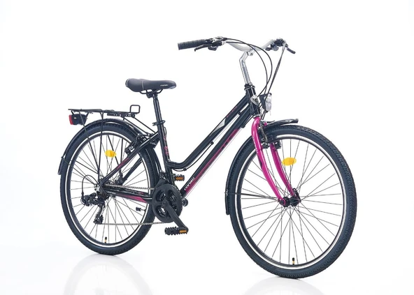 Corelli Shiwers 26 Jant 21 Vites 41CM Kadro Siyah / Fuşya Kadın Şehir Bisikleti ürün görseli 1