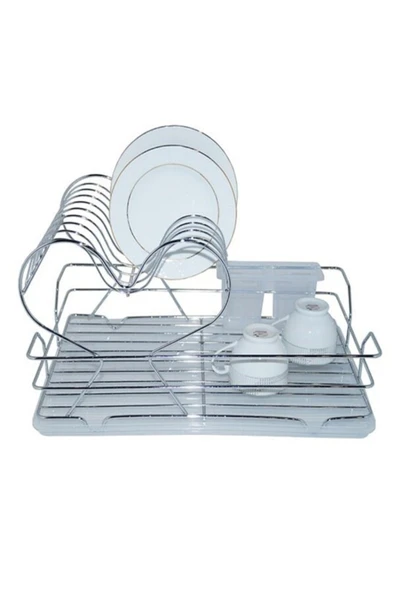 GenelTedarik BULAŞIKLIK TABAKLIK BARDAKLIK KALPLİ KROM 2KATLI SÜRGÜ HAZNELİ ürün görseli 1