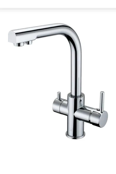 EUROMİX 3 Yollu Çift Akışlı Mutfak Eviye Bataryası Su Arıtma Bağlantılı Dual Arıtmalı Batarya ürün görseli 1