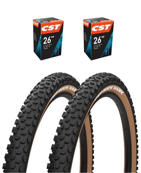 BİKE SKY Rock Hawk Amber yanak 26 X 2.25 Mtb Bisiklet Lastik Seti 2iç + 2dış ürün görseli 1