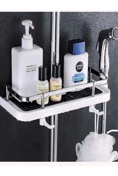 GenelTedarik Beyaz Robot Sürgülü Duş Sabunluğu Organizer ürün görseli 1