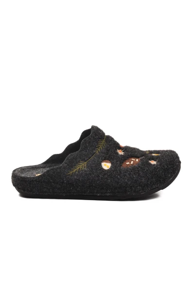 Ayakmod Siyah Keçe Anatomik Kadın Ev Terliği K-9561 Z - Resim 2