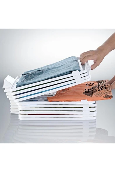 YclShop 10'lu Dolap Içi T-shirt Düzenleyici Gömlek Elbise Dolap Organizer Raf Eşya Düzenleyici - Resim 4