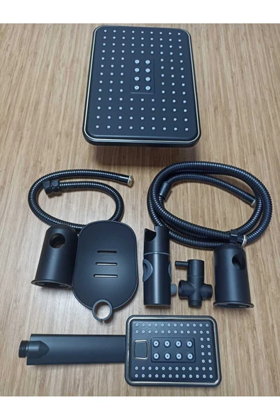 Eng Sürgü 5 Li Robot Duş Seti Siyah - Resim 3