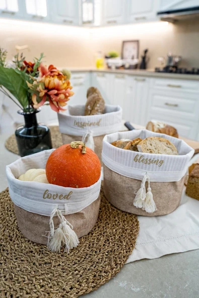 Yuvarlak Katlanabilir Çok Amaçlı Saklama Organizer Kutu Keçe Sepet (mega) - 03389 - Resim 3