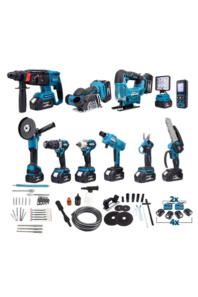 Maxplus Branzeg 11’Li Şarjlı Matkap Vidalama Seti Kömürsüz Motor Lazer Metreli 2X Şarj Cihazi ürün görseli 1