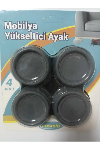 GenelTedarik Gri Mobilya Yükseltme Ayağı ürün görseli 1