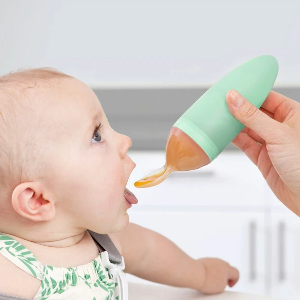 TBN11419 BOON - SQUIRT Silikon Yeşil Mama Kaşığı - Resim 2