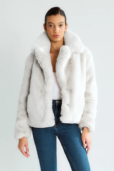 Çıtçıt Kapamalı Premıum Suni Kürk Kaban - Resim 2