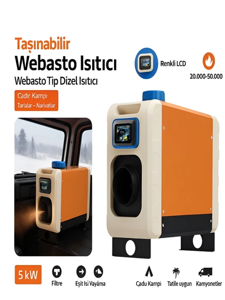 2000W-5000W 3.5 Litre Tank Webasto Tip 5Kw Çanta Tipi Dizel Isıtıcı 12/21V Kamp Sobası - Resim 7