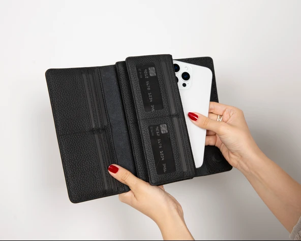 Novira Deri Cüzdan-SİYAH - Resim 2