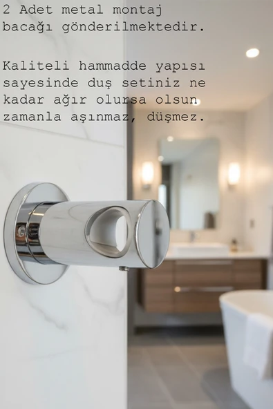 Robot Duş Takımı Paslanmaz Çelik Başlıklı Geniş Şampuanlıklı Montaj Bacaklı Spiral Duş Takımı - Resim 3