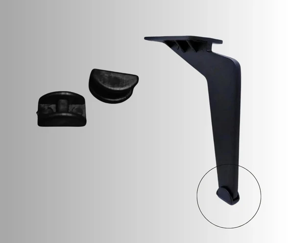 10'lu Siyah Koltuk Ayak Papucu, Patiği, Parke Koruyucusu - Resim 2