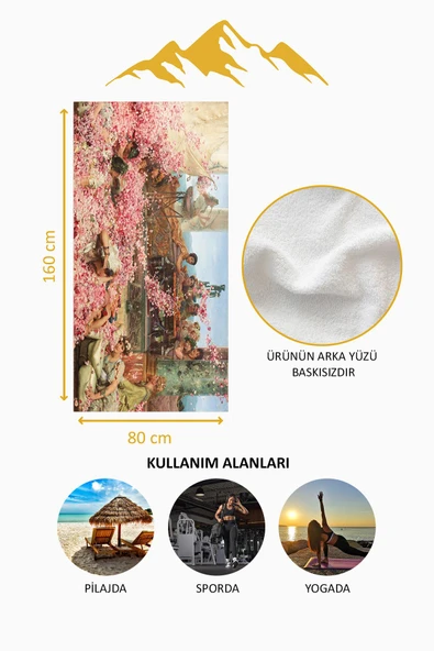 Dijital Baskı Plaj Deniz Havlusu Modern Desenli Peştamal HVL0029 RENKLİ 80 X 160 - Resim 4
