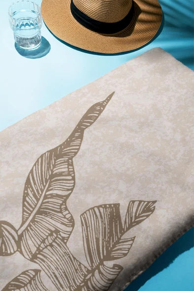 Dijital Baskı Plaj Deniz Havlusu Modern Desenli Peştamal HVL0087 RENKLİ 80 X 160 - Resim 2