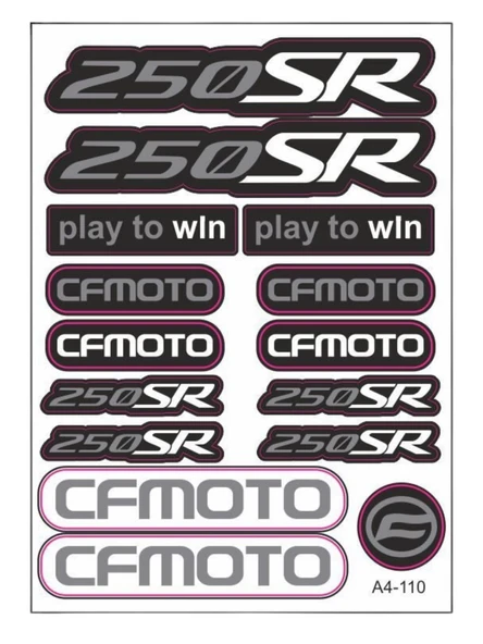 CF MOTO 250SR STİCKER SETİ SİYAH ürün görseli 1