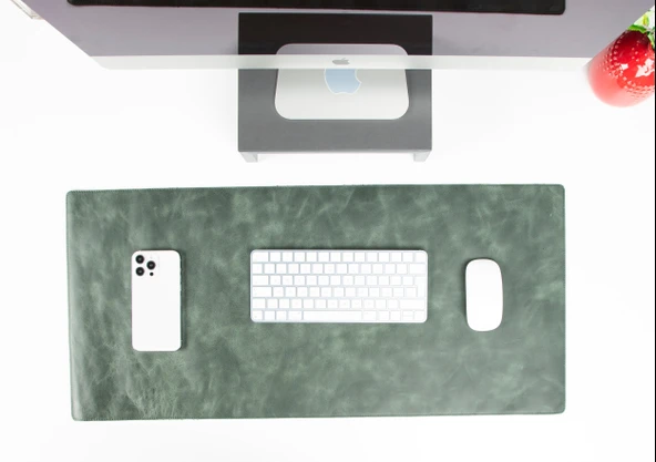 Natural Leather Desk Mat (91 cm x 48 cm) - Resim 4