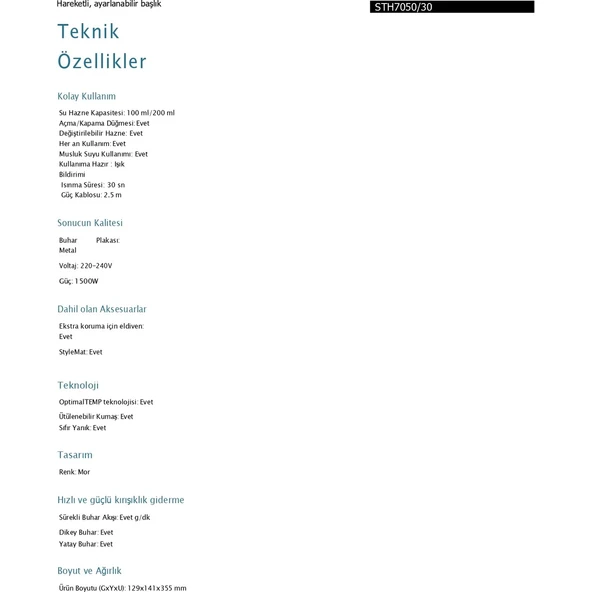 Philips STH7050/30 1500 W Buharlı Düzleştirici - Resim 11