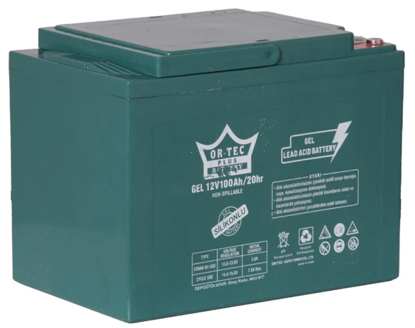 Or-Tec 12V 100A Elektrikli Jel Akü - Resim 2