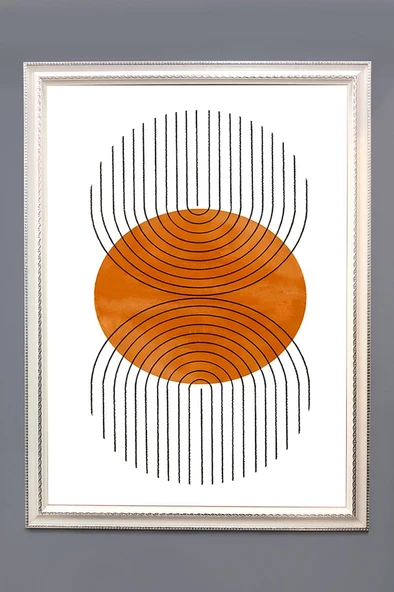 Soyut Boho Geometrik Desenli Dijital Baskılı Kadife Kumaş Çerçeveli Tablo TBL0089 RENKLİ 50 X 70 ürün görseli 1