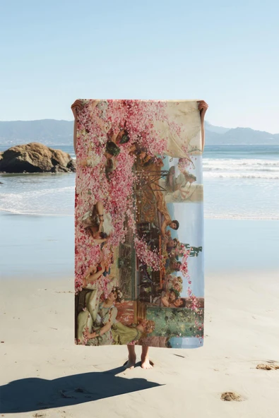 Dijital Baskı Plaj Deniz Havlusu Modern Desenli Peştamal HVL0029 RENKLİ 80 X 160 ürün görseli 1