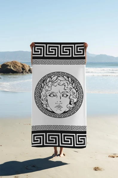 Dijital Baskı Plaj Deniz Havlusu Apollo Modern Desenli Peştamal HVL0231 RENKLİ 80 X 160 ürün görseli 1