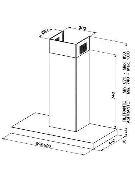 Franke Faber T-DARK A90 NG Siyah Duvar Tipi Davlumbaz - Resim 2