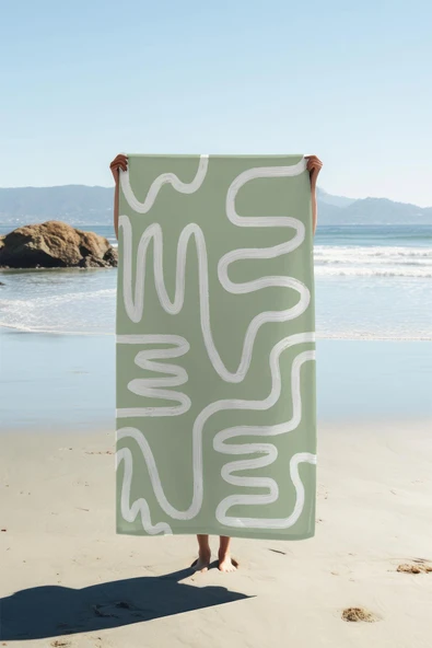 Dijital Baskı Plaj Deniz Havlusu Soyut Desenli Peştamal HVL0209 RENKLİ 80 X 160 ürün görseli 1