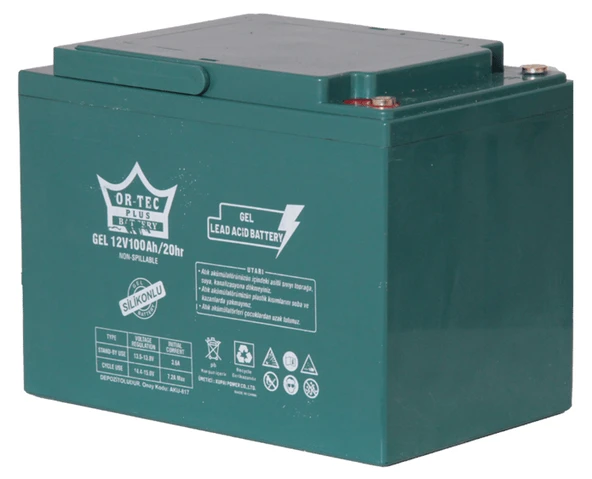 Or-Tec 12V 100A Elektrikli Jel Akü - Resim 3