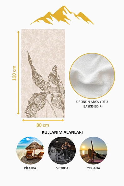 Dijital Baskı Plaj Deniz Havlusu Modern Desenli Peştamal HVL0087 RENKLİ 80 X 160 - Resim 4