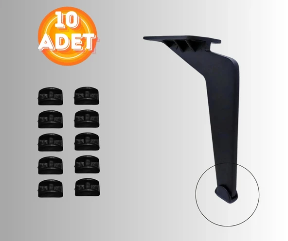 10'lu Siyah Koltuk Ayak Papucu, Patiği, Parke Koruyucusu ürün görseli 1